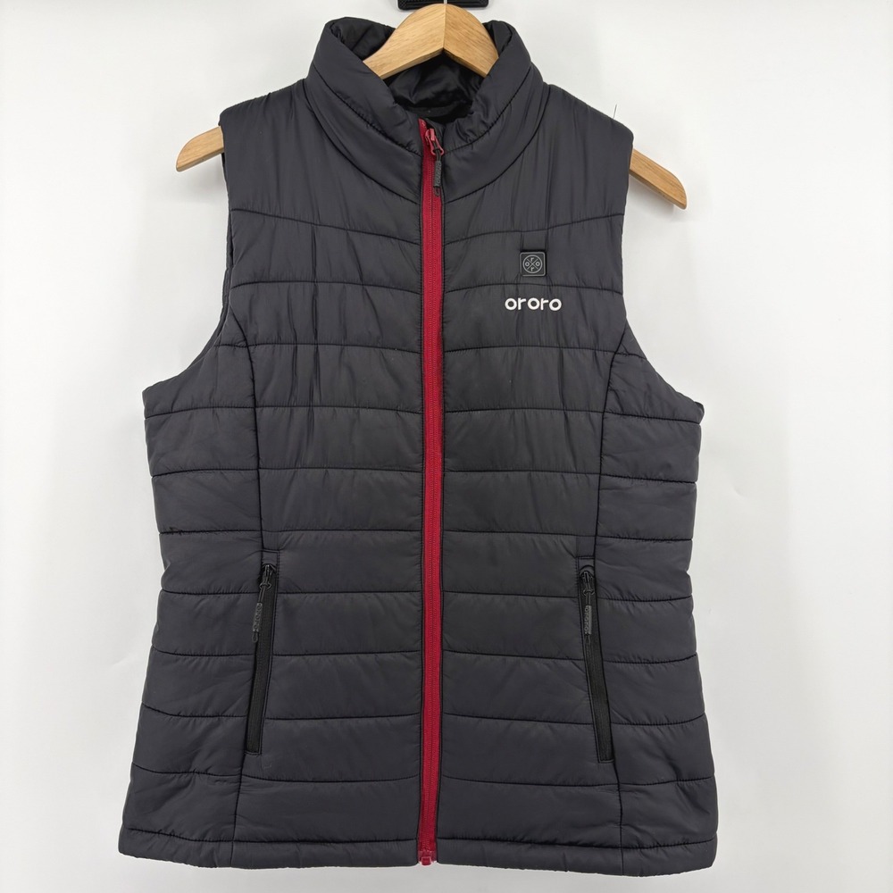 Ororo Heated Vest Womens Small Black Quilted Full Zip Puffer Nylon NO BATTERY